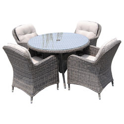 LG Outdoor Marseille 4 Seater Round Dininig Set, Praia